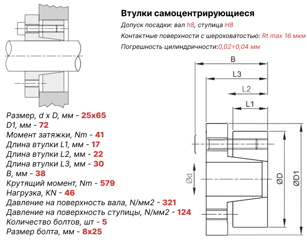 Чертеж втулка зажимная ВК15 25х65